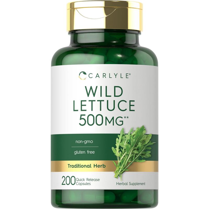 Carlyle Wild Lettuce Extract 500mg | 200 Capsules, 1 of 4