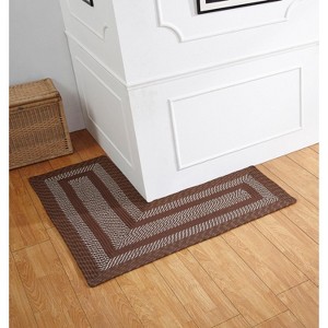 Newport Braid Collection 100% Polypropylene Stripe Pattern Reversible Indoor Utility Rug - Better Trends - 1 of 3