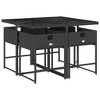 vidaXL Patio Dining Set with Cushions Table and Chairs Outdoor Poly Rattan - Black and Cream Glass 4 Piece - 4 of 4