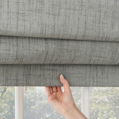 Gray Textured Blackout Cordless Roman Shade 33" x 64"