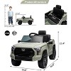 12V Licensed Toyota Tundra Kids Electric Truck, Battery-Powered Off-Road Ride-On Car with Remote Control, 3 Speeds, LED Lights, MP3, Ages 3-6 - 3 of 4