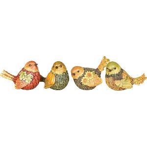 Transpac Medium Resin Natural Fall Bird Figurine Set of 4 for Autumn Thanksgiving Home Decorations - 1 of 1