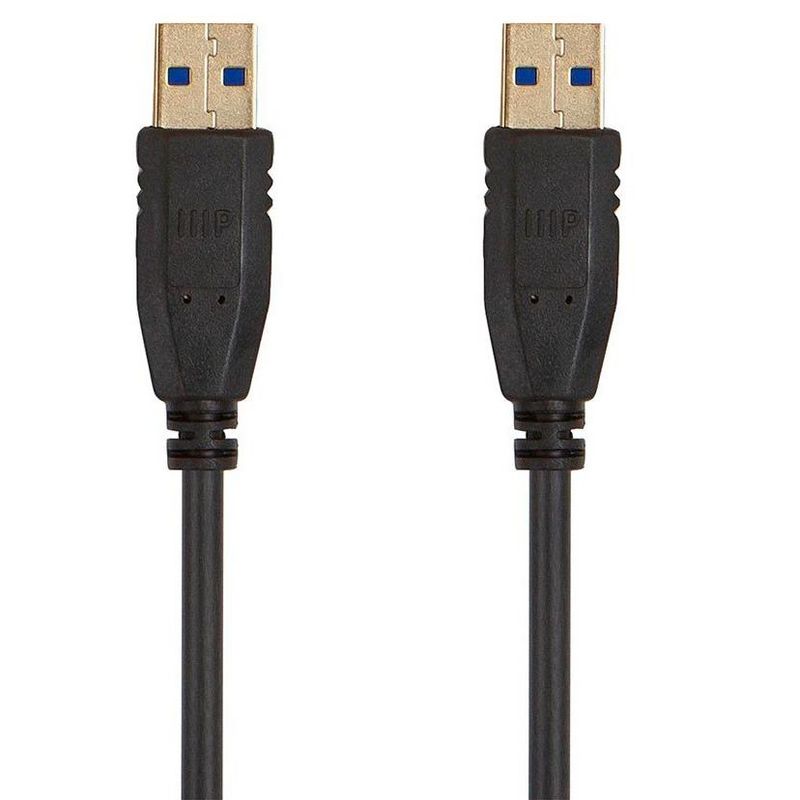 Monoprice USB 3.0 Type-A to Type-A Cable - 6 Feet - Black, For Data Transfer, Modems, Printers, Hard Drive Enclosures - Select Series, 1 of 5