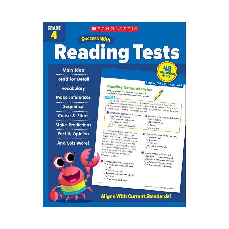 Scholastic Success with Reading Tests Grade 4 Workbook - by  Scholastic Teaching Resources (Paperback), 1 of 2