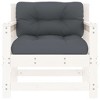 VidaXL Patio Chairs with Cushions 2 pcs White Solid Wood Pine - 4 of 4