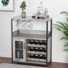 3-Tier Wine Bar Cabinet with Detachable Wine Rack and Storage Space - 3 of 4