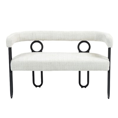 NicBex 46.46 Inch Small Loveseat Sofa Modern Upholstered Chenille Fabric 2 Seater Couch with Metal Legs for Living Room,Apartment