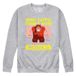 Men's - Disney - Bad Guys Don’t Win Medals Graphic Fleece Sweatshirt - 1 of 4