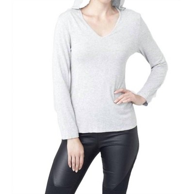 Women's Hooded V-Neck Top - ANGEL