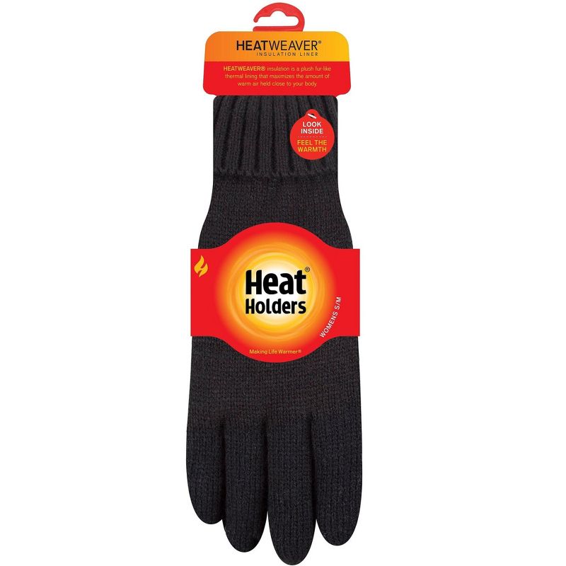 Heat Holders® Women's Carina Flat Knit Gloves | Insulated Cold Gear Gloves | Advanced Thermal Yarn | Warm, Soft + Comfortable | Plush Lining | Winter Accessories | Men + Women’s Gift, 2 of 3