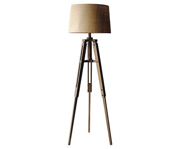 Mariner Wood Tripod Floor Lamp with Shade