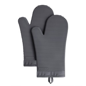 KITCHENAID Ribbed Soft Silicone Oven Mitt 2-Pack Set - 1 of 4