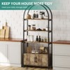 5 Tier Arched Bookshelf with Doors, 71.5 In Tall Metal Frame Book Shelf, Open Storage Shelf Bookcase for Living Room and Office - 4 of 4