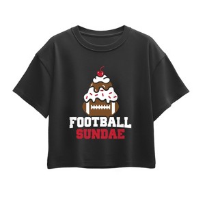 Girls' Instant Message Football Sundae Short Sleeve Boxy Graphic T