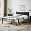 VECELO Queen/Full/Twin Metal Bed Frame Platform Bed with Faux Leather Headboard and 12¡±Under-Bed Storage, Matte Black - 2 of 4