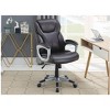 DOMETOUR 1pc Office Chair Brown Color Cushioned Headrest Adjustable Height Executive Chair Armrest Lumbar Support Work Relax - 2 of 4