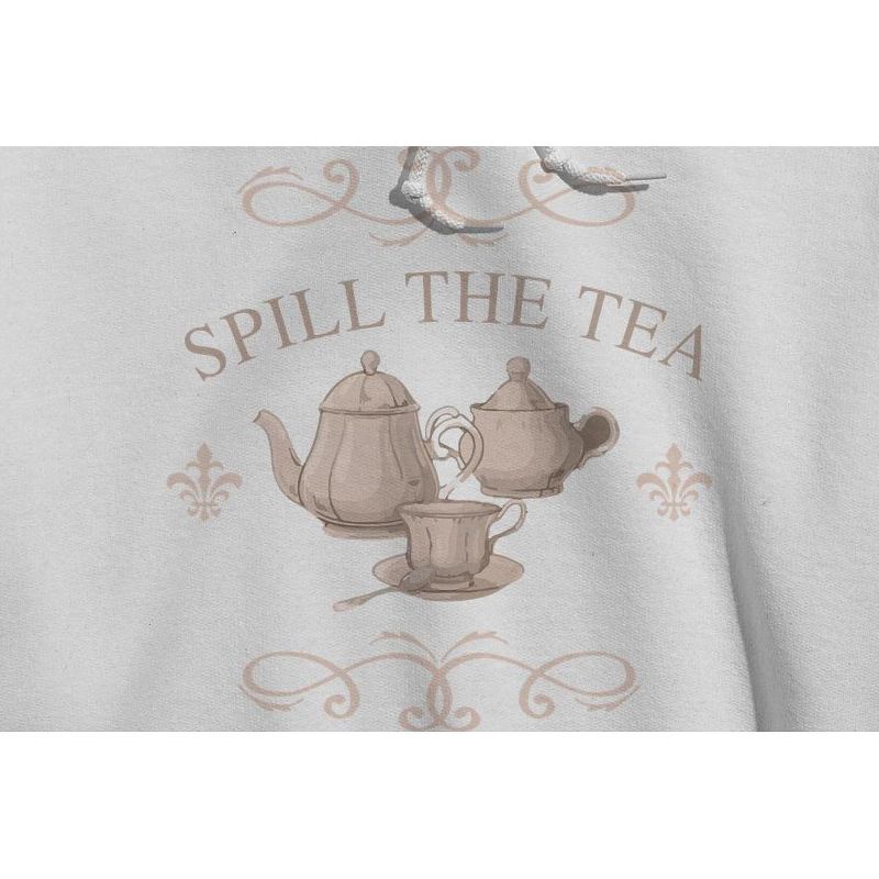 Rerun Island Women's Spill The Tea Long Sleeve Oversized Graphic Cotton Sweatshirt Hoodie - White 3X, 2 of 4