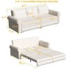 Kumasinova 3-in-1 Convertible Faux Leather Chesterfield Sofa, King Pull-Out  Sleeper Sofa Bed, Retro Couch with Rivet Trim & Rolled Arm, Steel Frame - 4 of 4