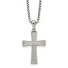 Chisel Stainless Steel Brushed Cross Pendant on a 20" Box Chain Necklace - 2 of 4