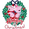 Girl's Peppa Pig Hooray it's Christmas Wreath T-Shirt - 2 of 4