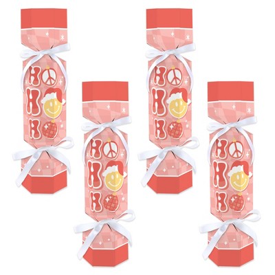 Big Dot of Happiness Groovy Christmas - No Snap Pastel Holiday Party Table Favors - DIY Cracker Boxes - Set of 12