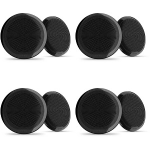Fusion 4 Pairs EL-F653B EL Series 6.5" 2-Way Marine Coax - Black Classic Grill - 1 of 4