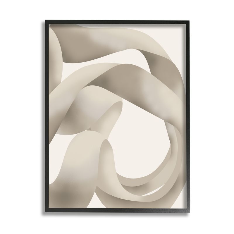 Stupell Industries Contemporary White Swirling Shape Framed Giclee, 1 of 6