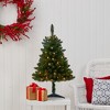 Nearly Natural 3-ft Northern Rocky Spruce Artificial Christmas Tree with 50 Clear Lights and 154 Bendable Branches - 4 of 4