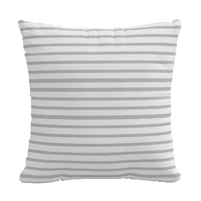 18"x18" Polyester Nautical Striped Square Throw Pillow Gray - Skyline Furniture