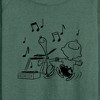 Women's - Peanuts - Snoopy Dancing Lightweight French Terry Wide Neck Long Sleeve Shirt - 2 of 4
