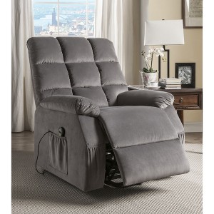 Velvet Power Lift Recliner with Massage, Heat Function and Pillow Top Arms - 1 of 4