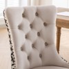 HDZNVF Set of 2 High-end Tufted Solid Wood Contemporary Velvet Upholstered Dining Chair, Beige and Patterned - 2 of 4