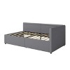 Sapphtopaz Modern Daybed Bed Frame with Nailhead Trim Wood Upholstered Platform Bed for Bedroom, Apartment - 4 of 4