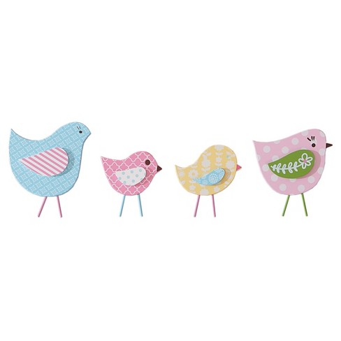 Sadie Scout Wall Decor 4pc Chelsea Multicolor Bird Target