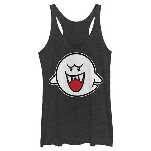 Women's Nintendo Mario Boo Ghost Racerback Tank Top - 1 of 3