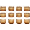 Attop Glass Tealight Candle Holders Set of 12, Cute Votive Candle Holder for Table Centerpieces (2.2'' x 1.4'', Amber) - 2 of 4
