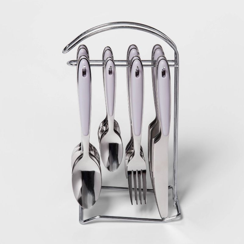 16pc Stainless Steel Silverware Set with Hanging Caddy - Room Essentials&#8482;, 1 of 2