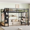 KWPZQEB Full/Queen Size Loft Bed with Safety Guardrail & Ladders, Metal Loft Bed w/ Pegboard, Wardrobe & Storage Shelve, No Box Spring Required, Black - 3 of 4