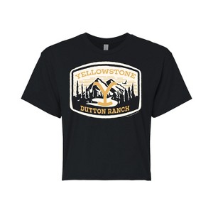 Women's - Yellowstone - Y Brand Nature Scene Logo Cropped Graphic T-Shirt - 1 of 4