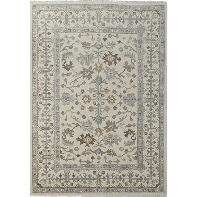 Karina Transitional Floral & Botanical Ivory/Gray/Brown Area Rug