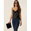 cheibear Women's Satin Cowl Neck Cami Top with Long Pant PJ Loungewear Silky Pajama Set - 3 of 4