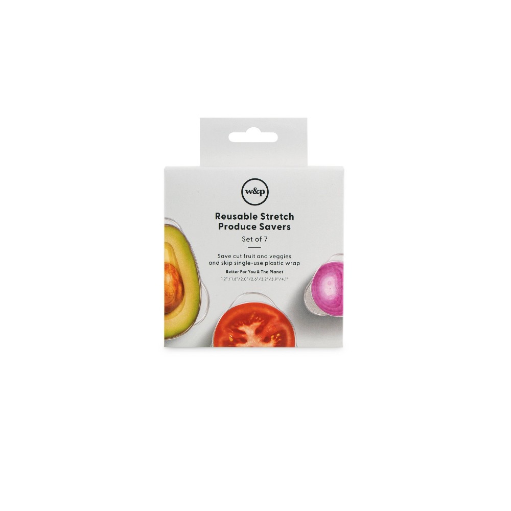 W&P Design Reusable Stretch Produce Savers Silicone Wraps - 7pk