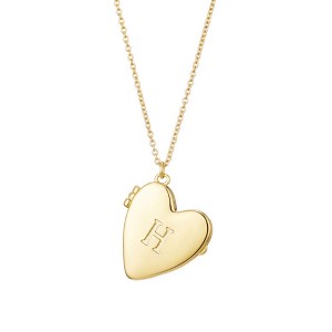 Adornia 14k Gold Plated Initial Heart Locket Necklace - 1 of 1