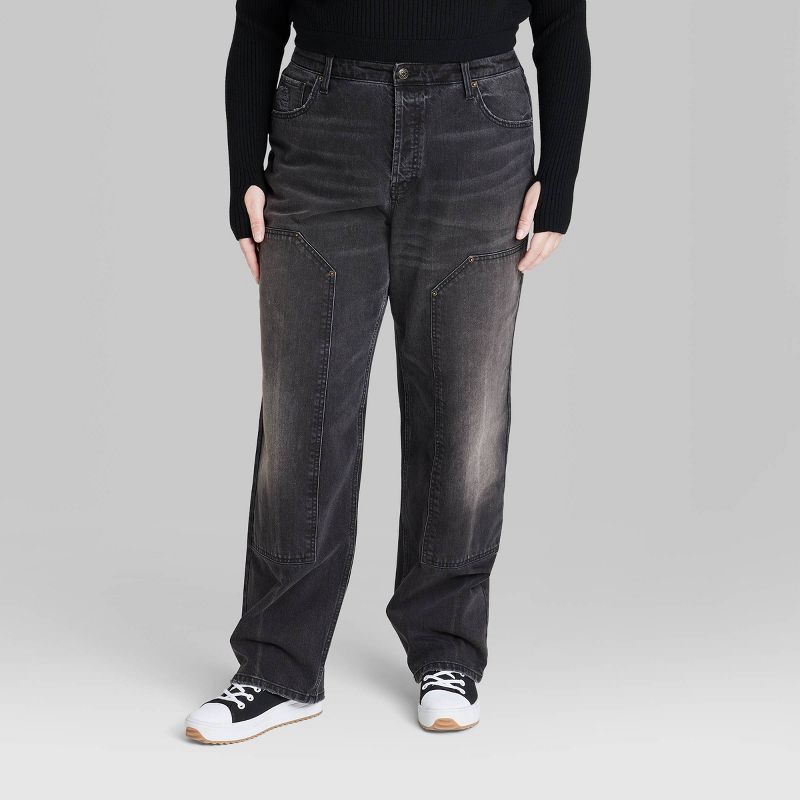 Women's High-Rise Straight Jeans - Wild Fable™ Black Wash, 3 of 9