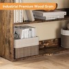 Industrial Corner Bookcase - 6-Tier Heavy Duty L-Shaped Storage Unit with Baffles & Wood Shelves, 80lb/Shelf Capacity for Home Office - 4 of 4