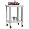 vidaXL Kitchen Work Table with Wheels 23.6"x17.7"x33.5" Stainless Steel - 2 of 4
