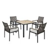 Dolonm All-Weather Patio SetAcacia Wood Table & Rattan Chairs, UV-Resistant for Outdoor Dining - 4 of 4