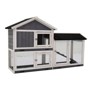 LAOTIES Super Large Outdoor Wooden Catio,Weatherproof Cat Enclosure With Perches,Condos And Lockable Door For Safety - 1 of 4