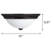 Portage Bay Flush Mount Ceiling Light Modern Lighting Fixture, Alabaster Glass Shade for Bedroom Kitchen Hallway, 11 Inch, Bronze - 3 of 4