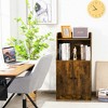 Costway Storage Cabinet Bookcase w/2 Doors and Open Shelves Display Shelf Rustic Brown - 3 of 4